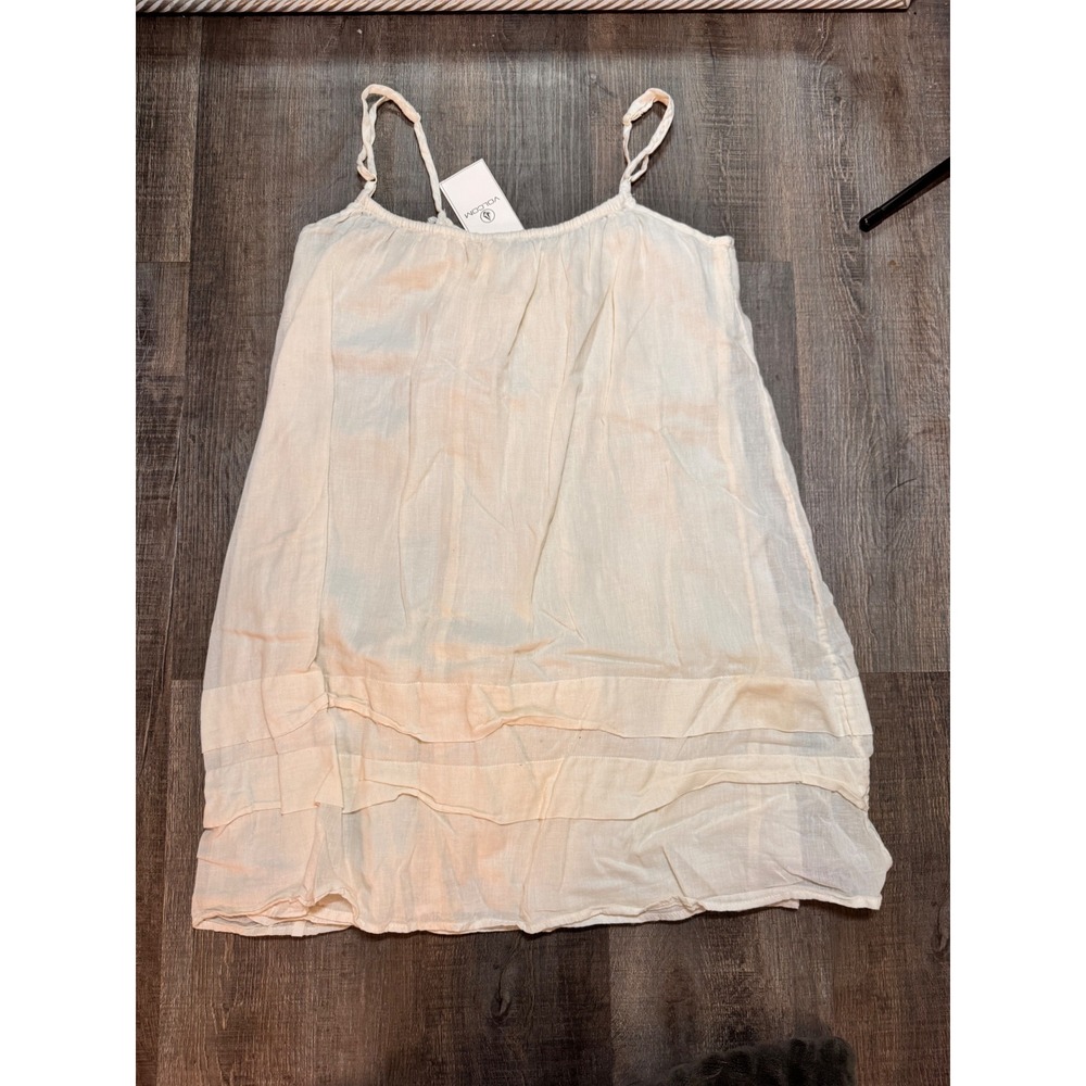 Volcom Lost Highway Dress Bone Cream Crochet Boho Gauze Mini B1341514 Womens S - Picture 2 of 3